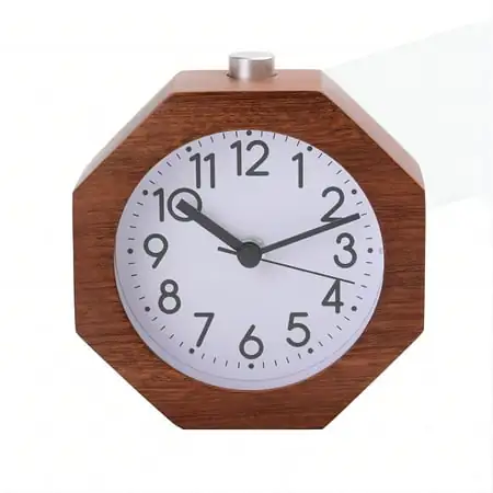 Wood Analog Alarm Clock, 3 Inches Non Ticking Quiet Silent with Arabic Numerals Wake Up Backlight Snooze Wood Analog Alarm Clock, 3 Inches Non Ticking Quiet Silent with Arabic Numerals Wake Up Backlight