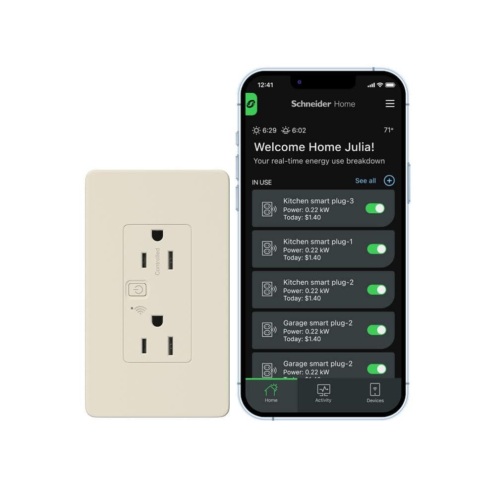 X Series 15 Amp 125-Volt Tamper Resistant Indoor Matter Smart Wi-Fi Energy...