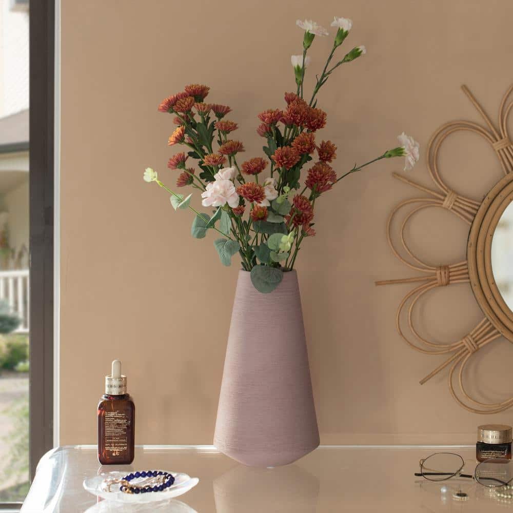 10 in. H Pink, Large Decorative Ceramic Round Cone Shape Centerpiece Table...