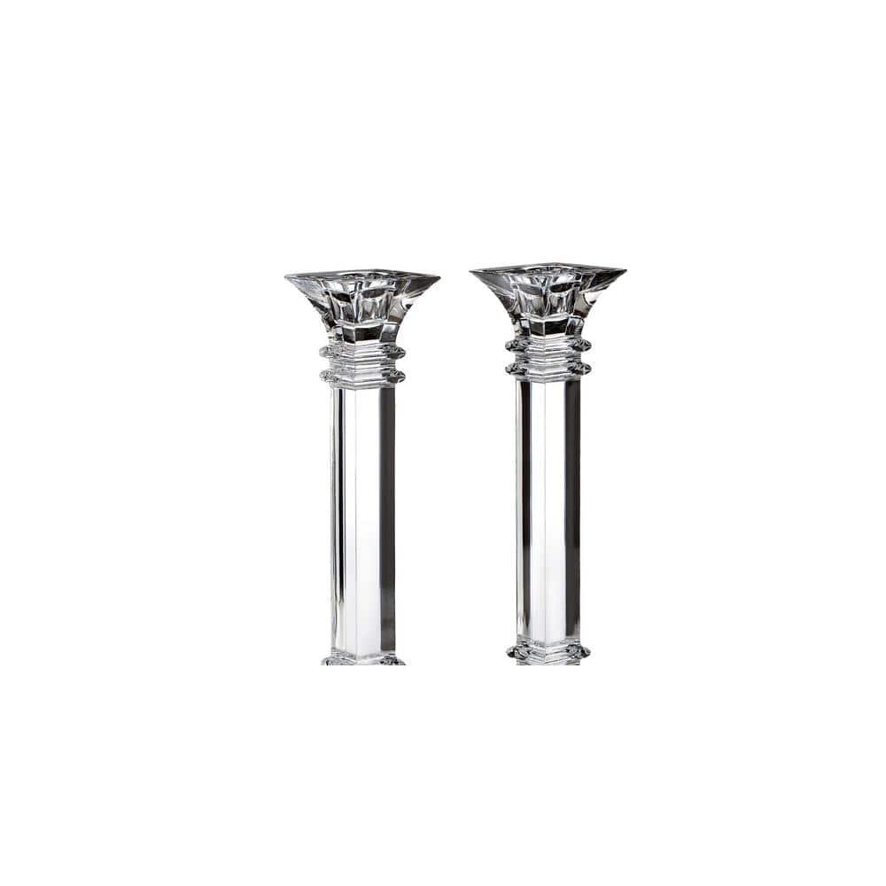 10 in. Treviso Clear Crystal Candlesticks (Set of 2)