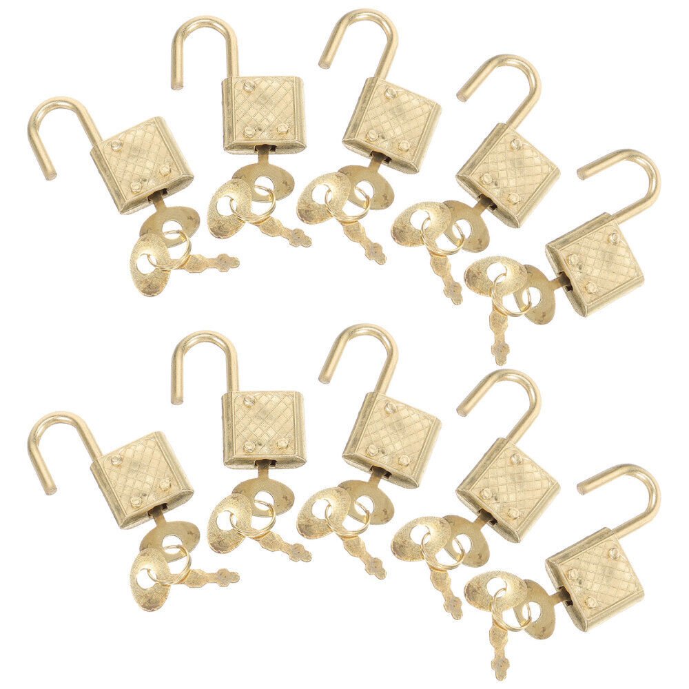 10 Pcs Miniature Padlock with Key Rust-proof Padlocks Small