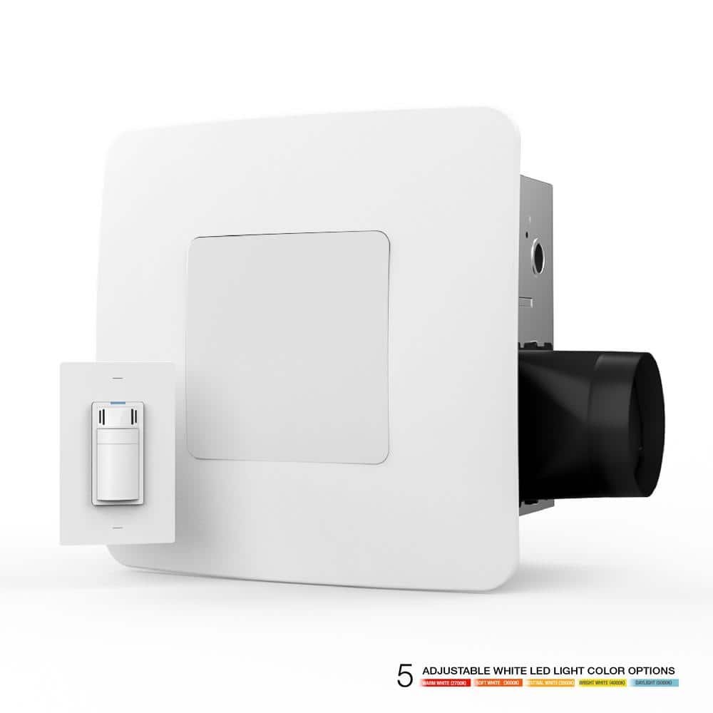 110 CFM Ceiling/Wall Easy Roomside Installation Bathroom/Bath Exhaust Fan with Adjustable LED...