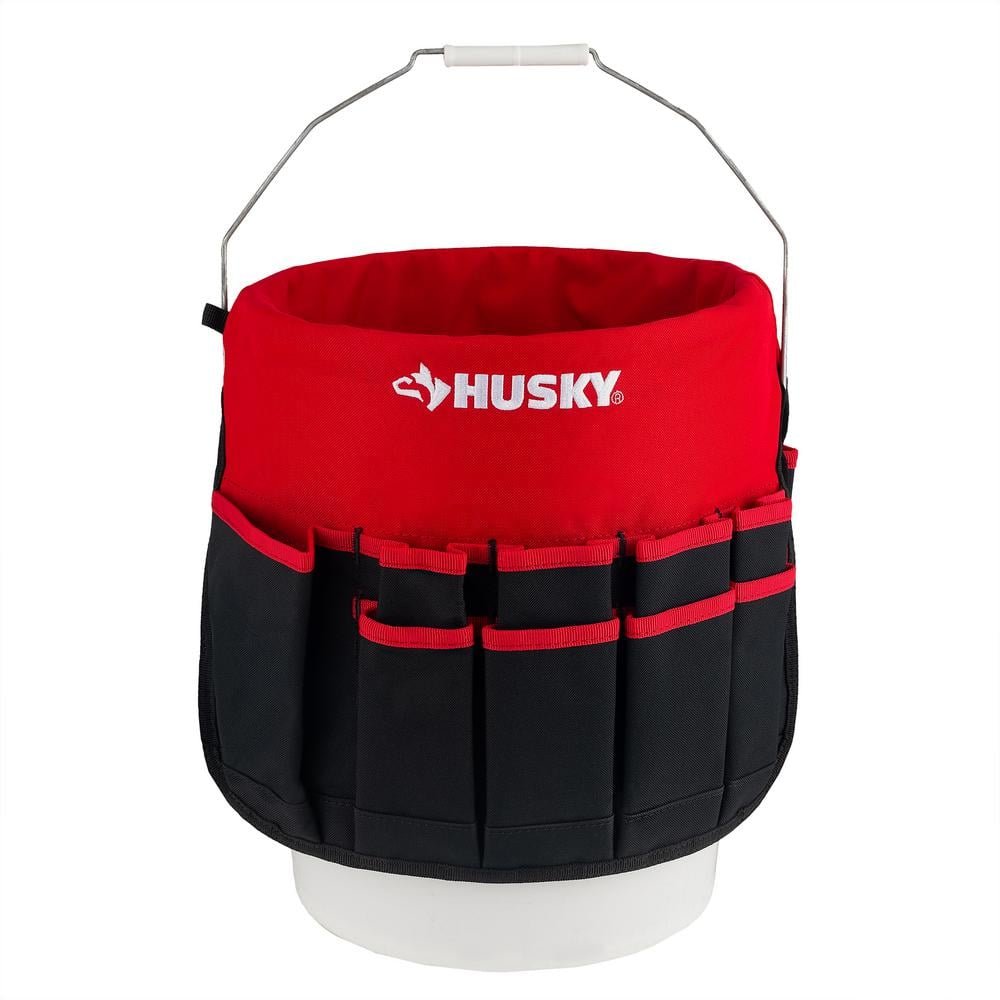 12 in. 30 Pocket Heavy Duty Bucket Jockey 5 Gallon In-Bucket Storage...