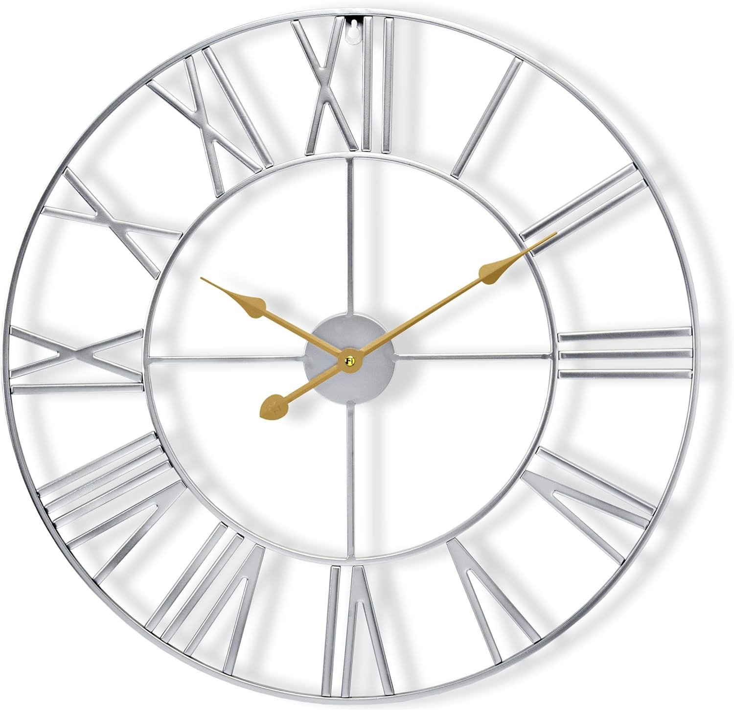 12In Big Wall Clock Decorative Battery Operated Roman Numeral Analog Large Clock