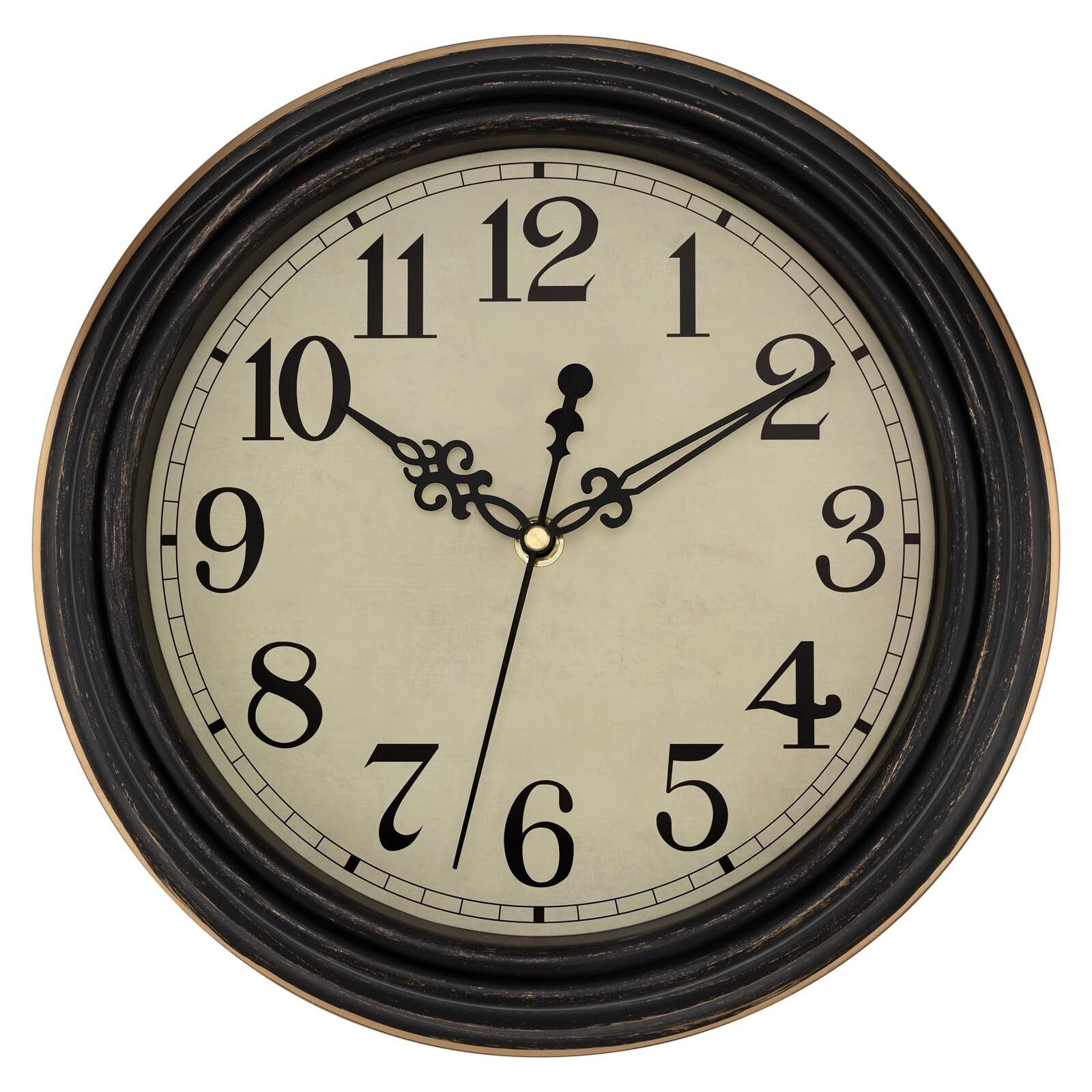 12 Inch Wall Clocks Battery Operated Silent Non-Ticking Wall Clock Vintage St...
