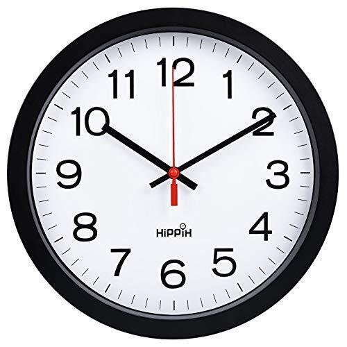 12" Silent Quartz Decorative Wall Clock Non-Ticking Digital Plastic Battery O...