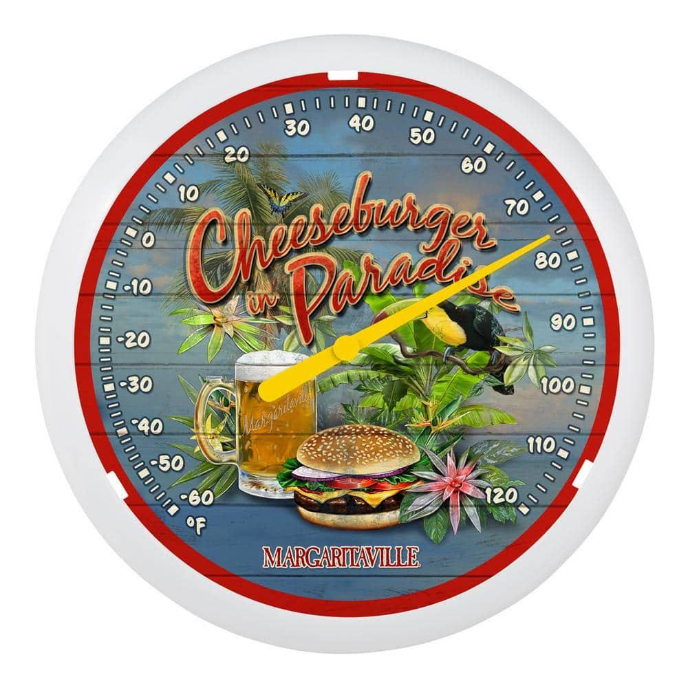 13.25-inch "Cheeseburger in Paradise" Margaritaville Analog Dial Thermometer