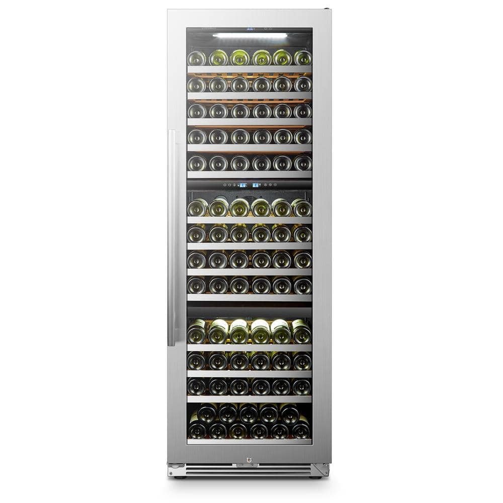 143 Bottle Seamless Stainless Steel Triple Zone Wine Refrigerator