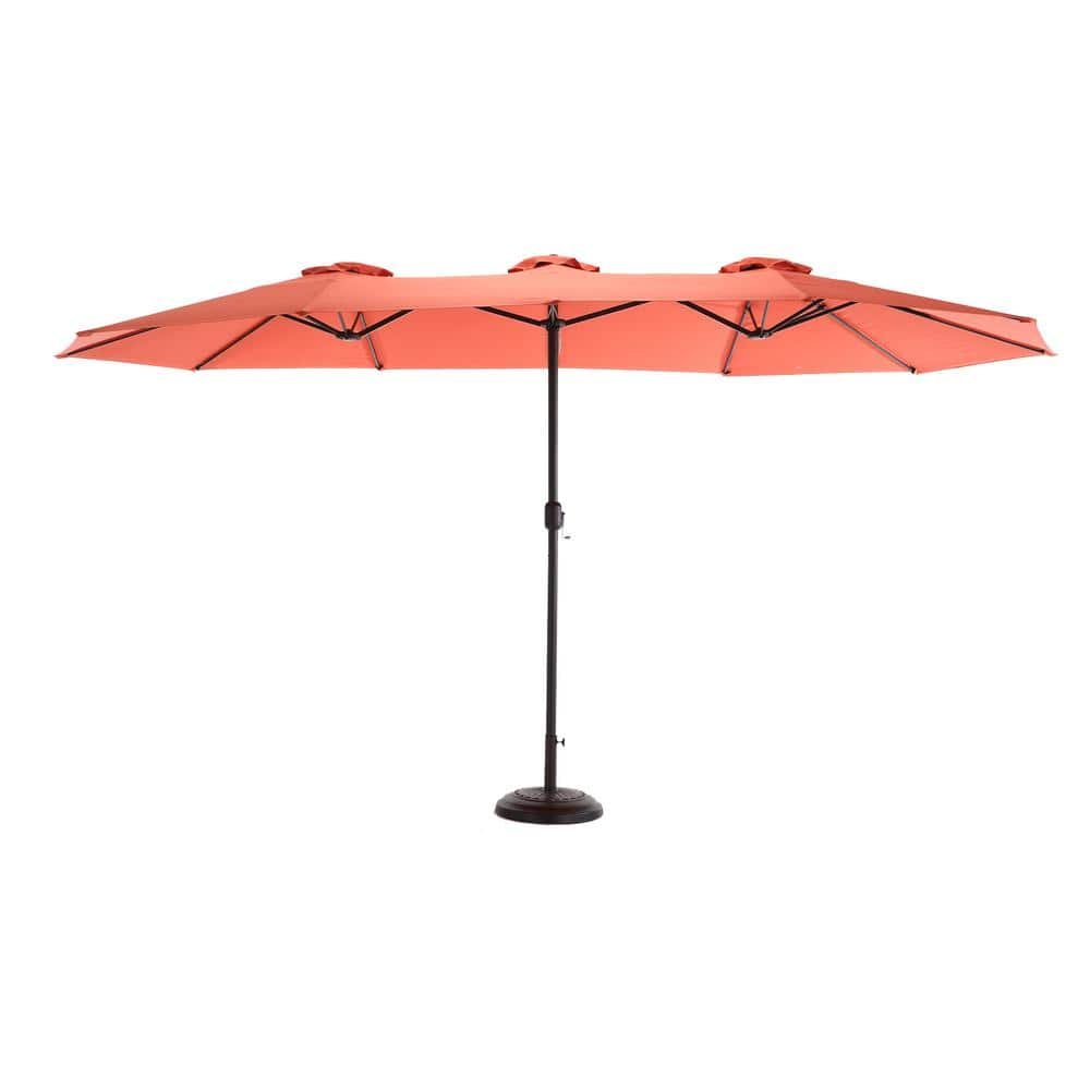 14.8 ft. Double Sided Outdoor Umbrella Rectangular Large with Crank ( Orange...