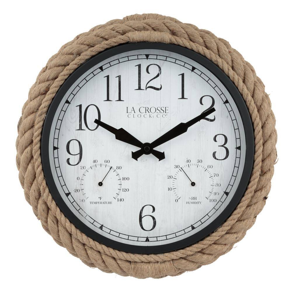 14 In. Rowan Indoor/Outdoor Rope Analog Quartz Wall Clock