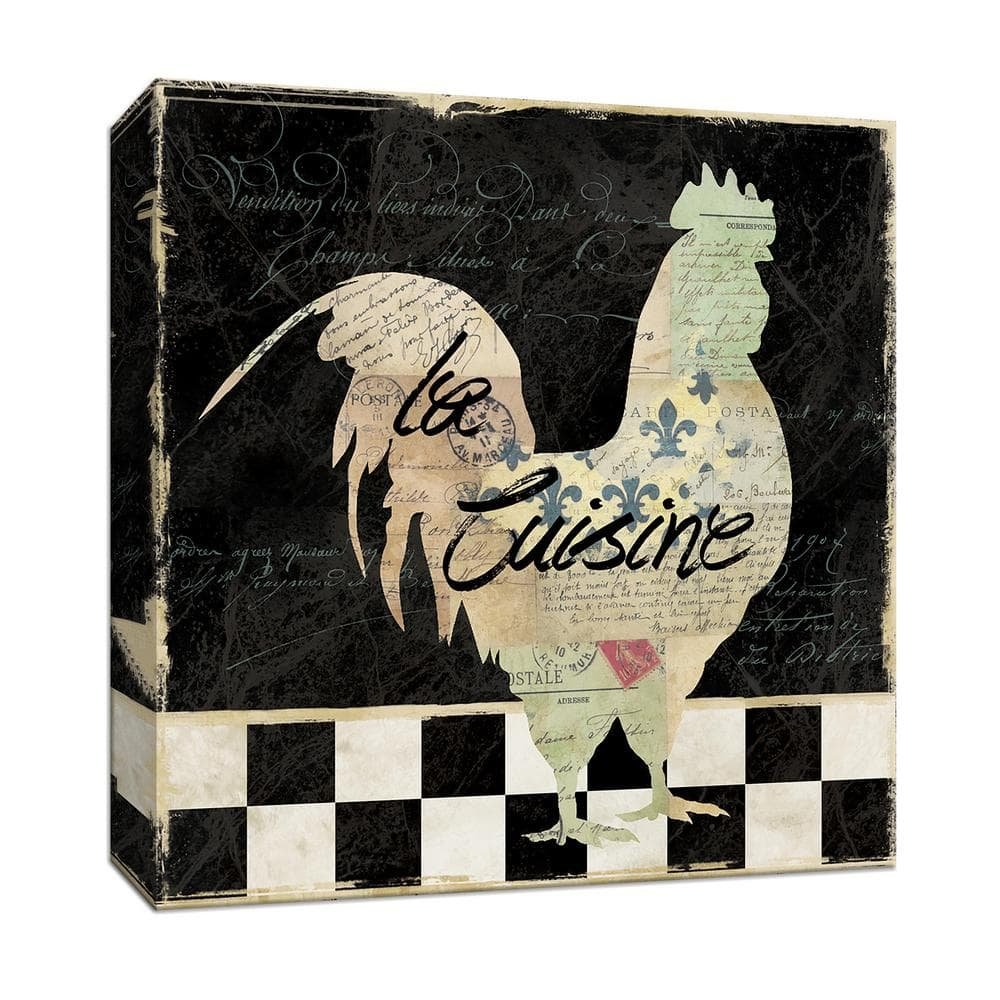 15 in. x 15 in. ''French Rooster'' Canvas Wall Art