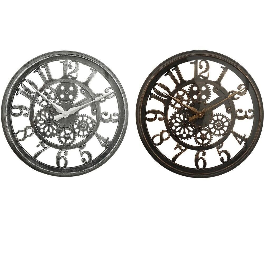 16" Garden Wall Clock Large Outdoor Decoration Open Face Wall Hanging Home Decor