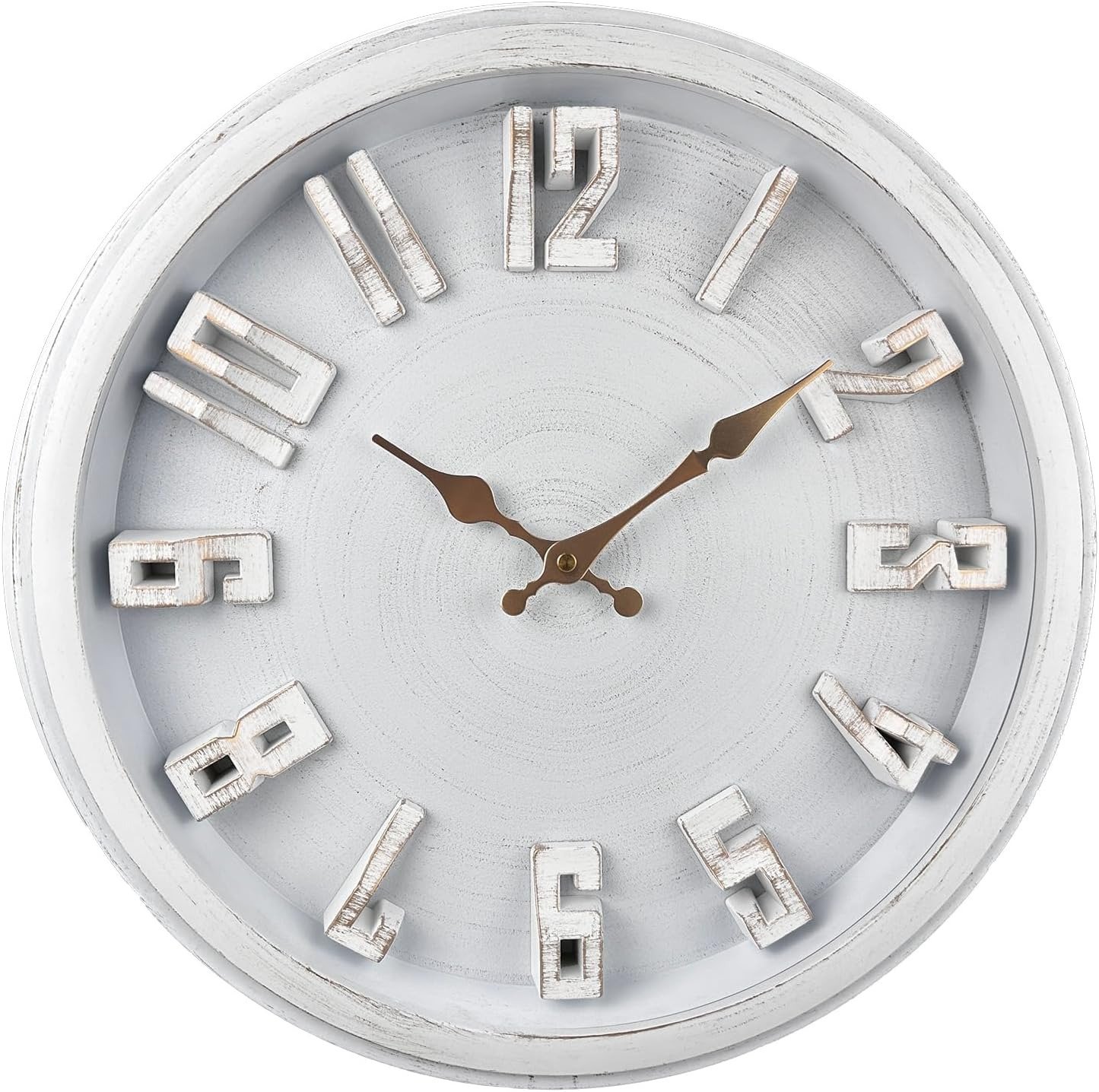16 Inch Extra Large 3D Font Wall Clock Silent Non Ticking, Retro Country Style C