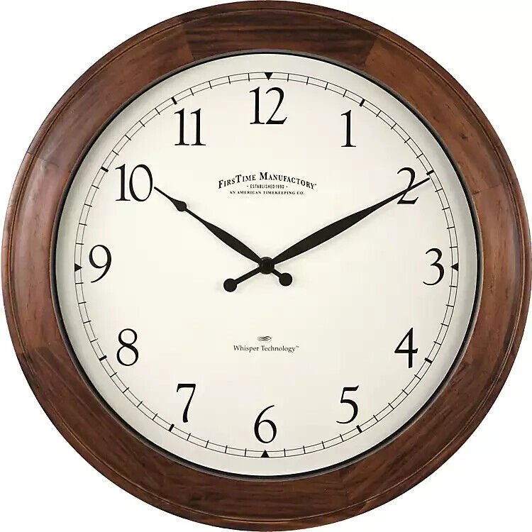 16 in. Wood Walnut Garrison Wall Clock - FirstTime & Co - 50068
