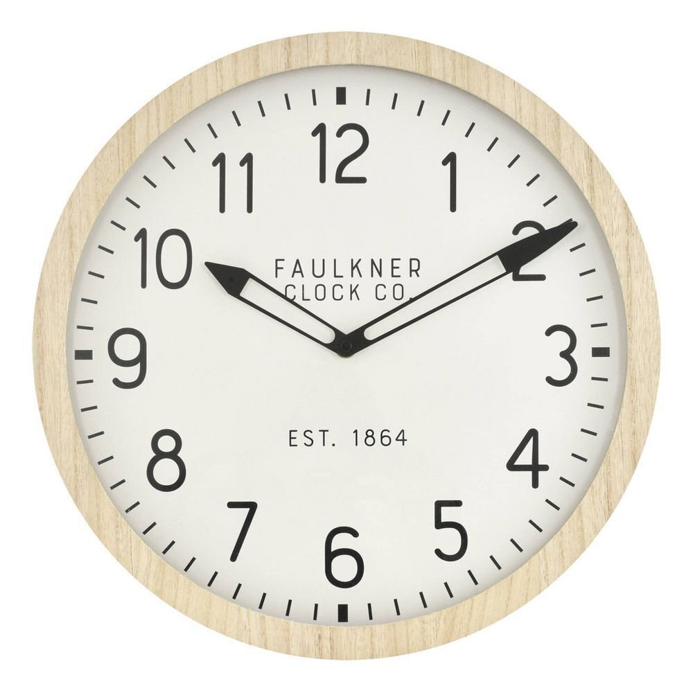16" Wall Clock Wood - Threshold