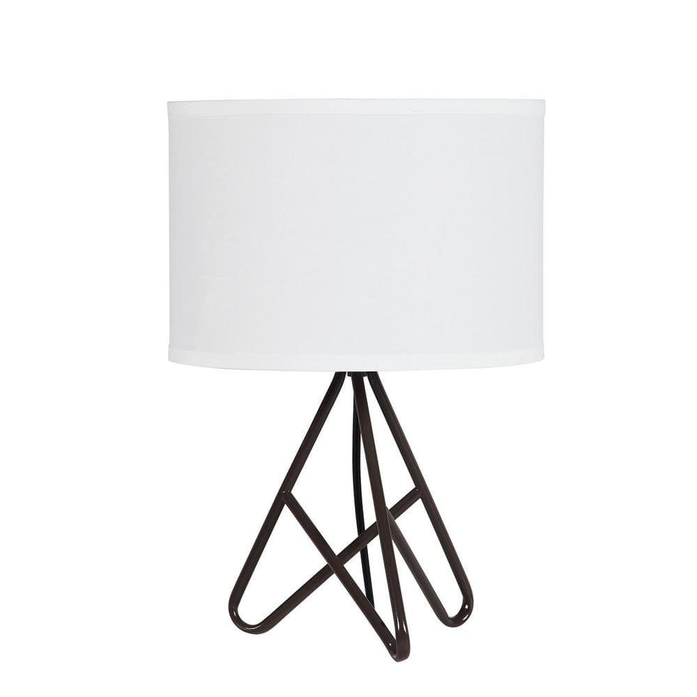 17.5 in. Watson Espresso Metal Tripod Table Lamp
