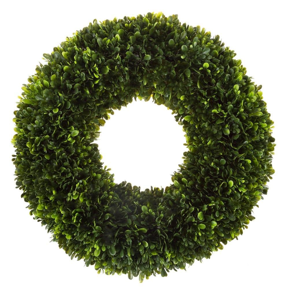 17 in. Wreath with Grapevine Base Artificial Tea Leaf