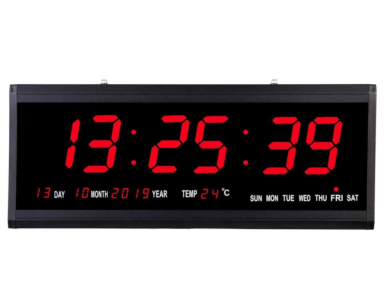 18.9 Inch Oversized Led Digital Wall Clock Large Display With Indoor Temperature
