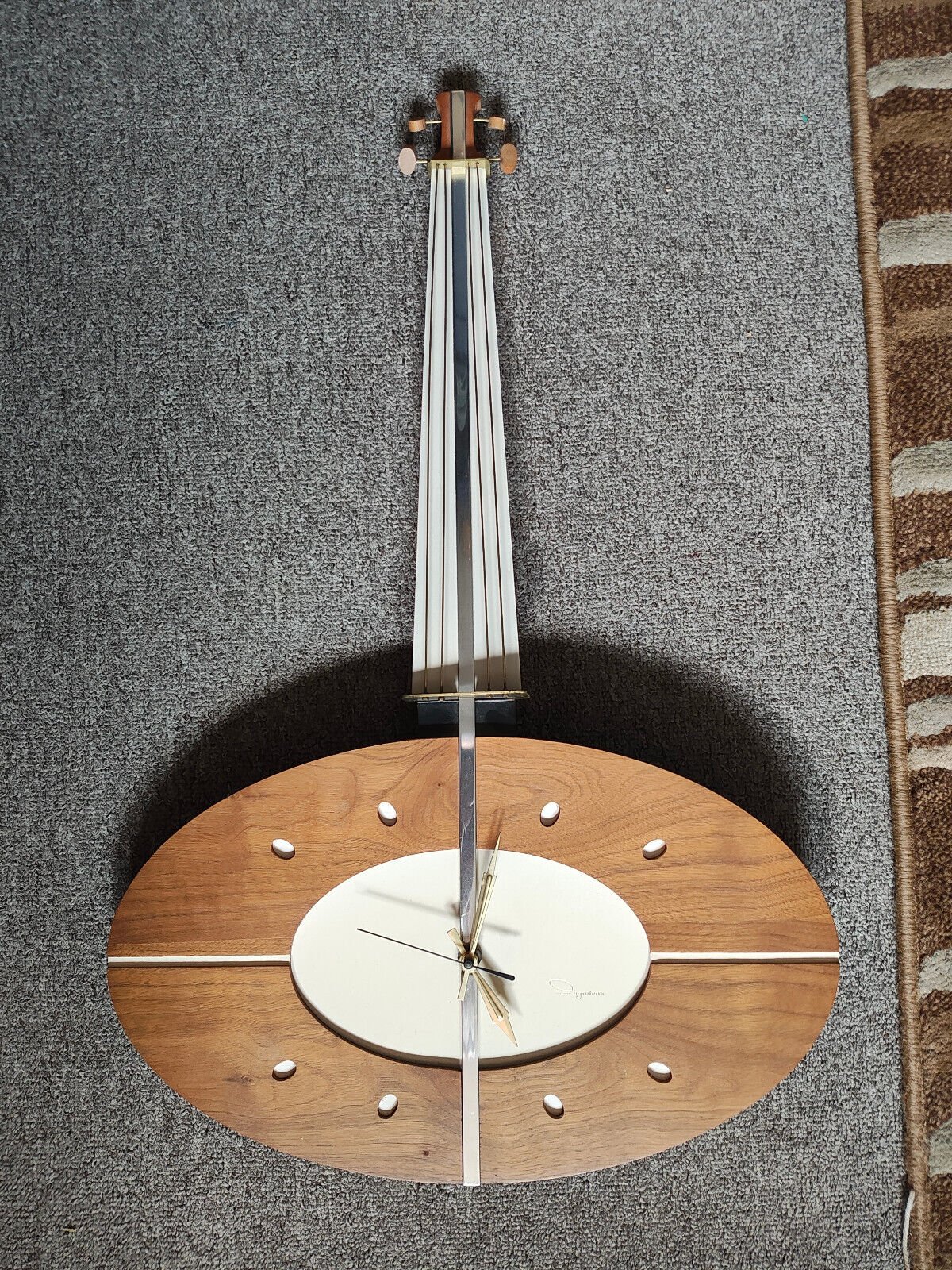 1950s Vintage Ingraham Guitar Wall Clock ~ Mid Century Modern Abstract Art. Cool