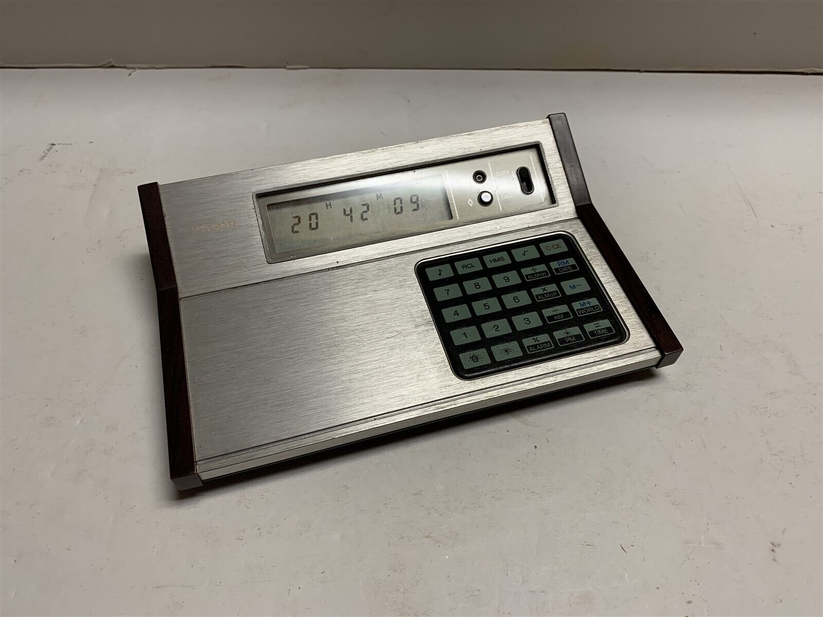 1970's Elsi Mate Sharp Japan CT Desk 600 Clock Calculator Stop Watch Works