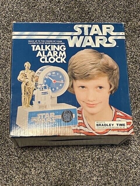 1980 STAR WARS Bradley Time Talking Alarm Clock; R2-D2 & C-3PO, Complete!