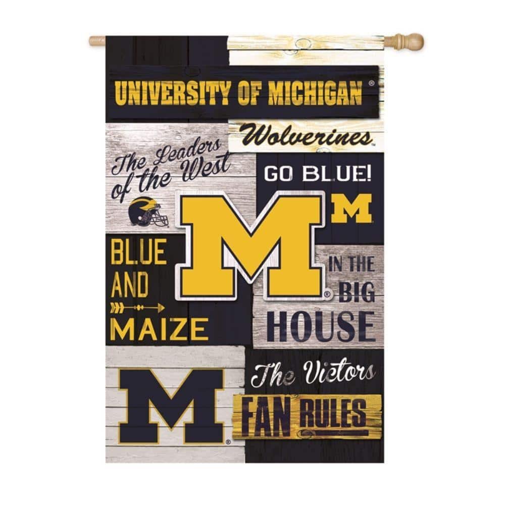 2-1/3 ft. x 3-2/3 ft. Linen University of Michigan 2-Sided Fan Rules...