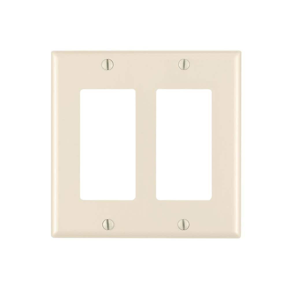 2-Gang Light Almond Decora/Rocker Plastic Standard Wall Plate (1-Pack) 80409-00T