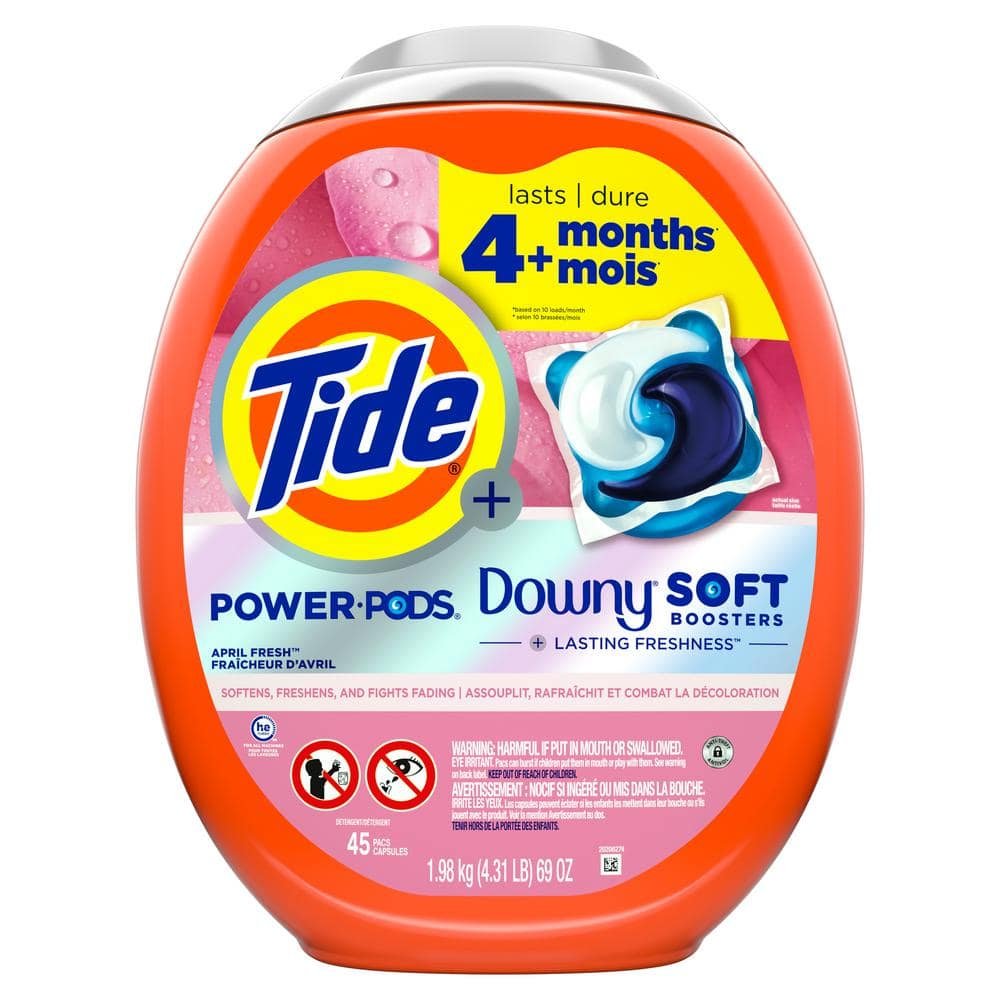 2-in-1 Power Pods with Downy April Fresh Scent Laundry Detergent Pods (45-Count)
