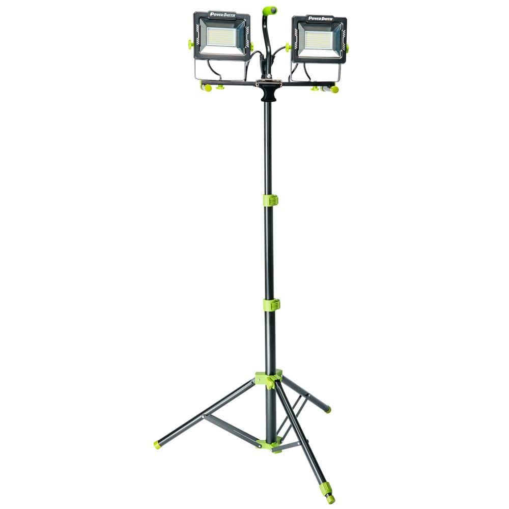20,000 Lumen Dual Head LED Work Light with Adjustable Metal Tripod and...