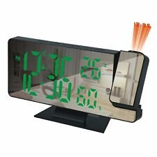 2024 Digital LED Projection Alarm Clock Temperature Date Snooze Ceiling US Stock