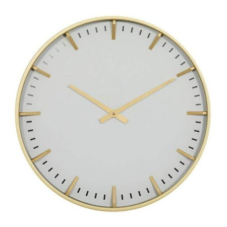 20 in. x 20 in. Gold Glass Wall Clock with Gold Accents