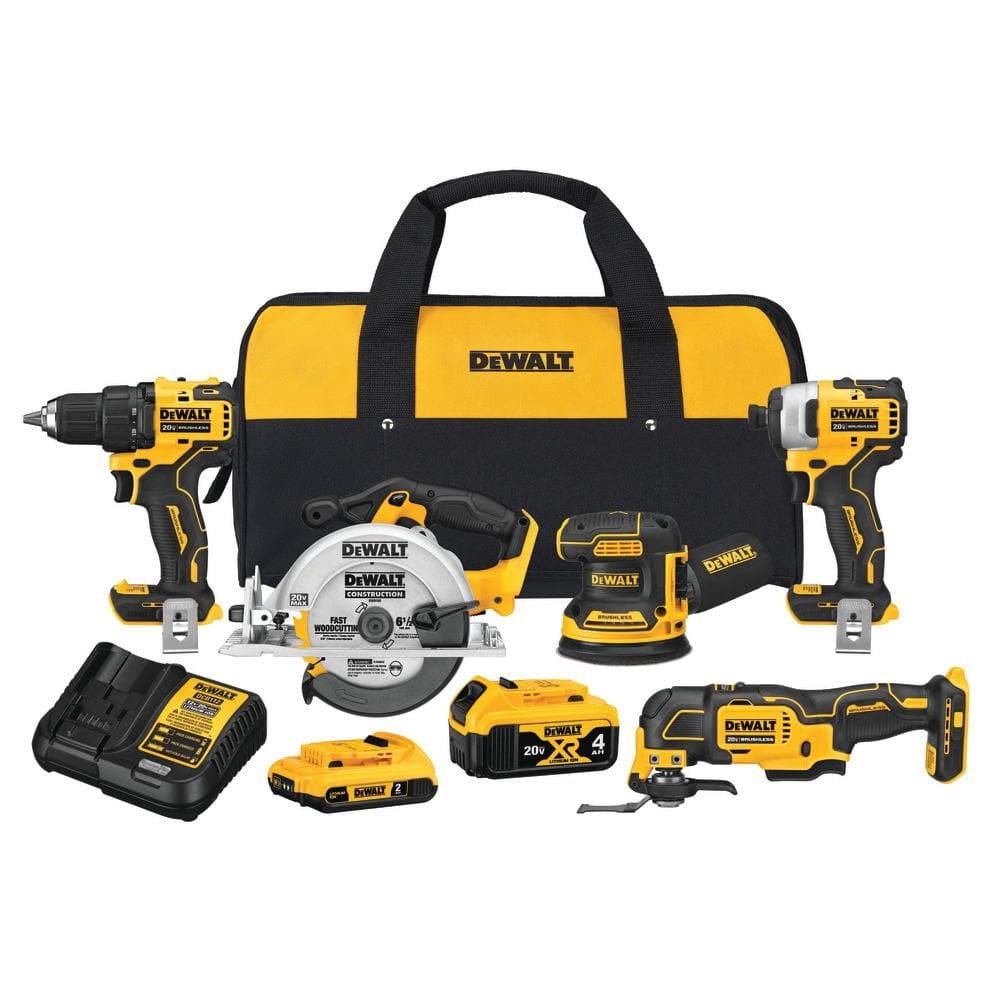 20V MAX XR Cordless 5 Tool Combo Kit with (1) 20V 4.0Ah...