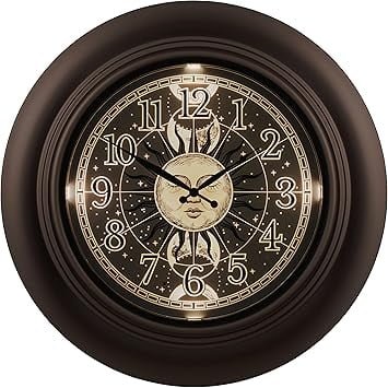21 Indoor / Outdoor Wall Clock with Lighted Dail (Sun & Moon) - INT