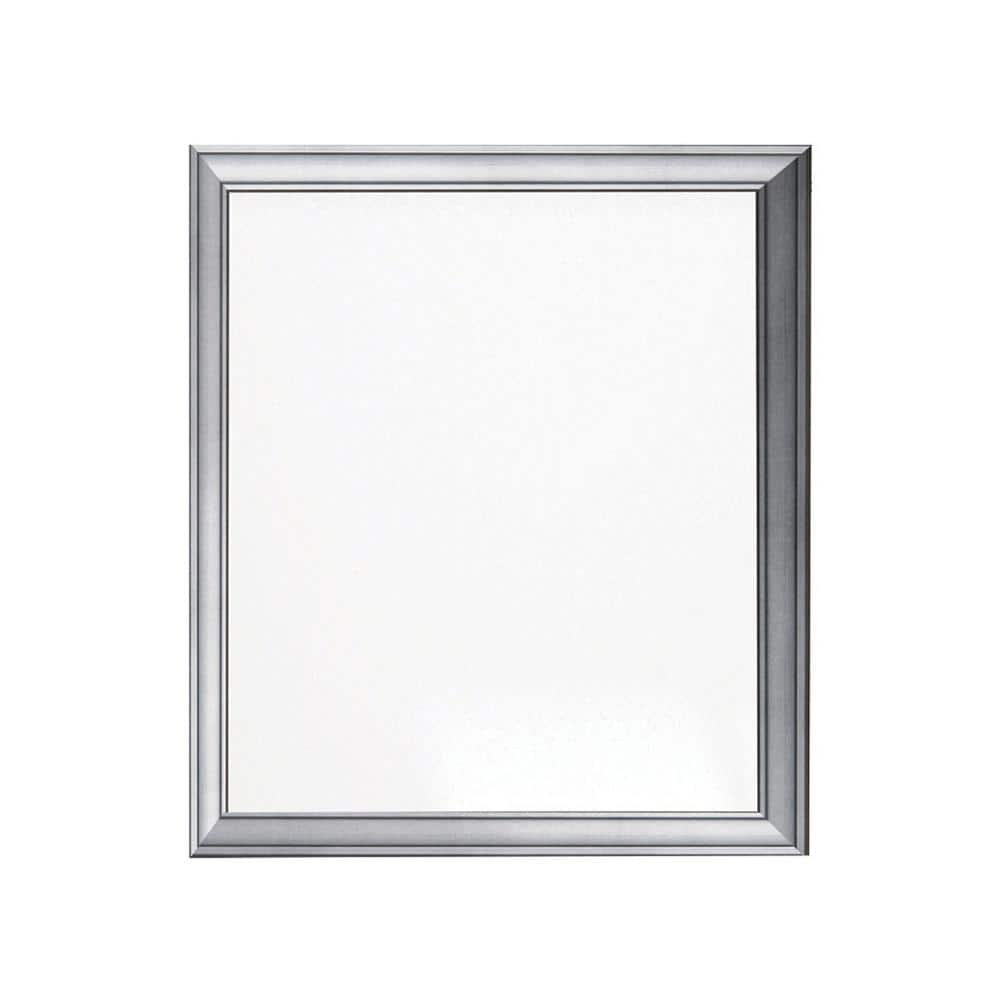 23.5 in. W x 25.5 in. H Cool Silver Slim Wall Mirror