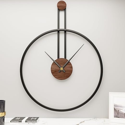 24.4×18 Inch Large Modern Metal Farmhouse Oversized Decorative Wall Clocks for Living Room,Big