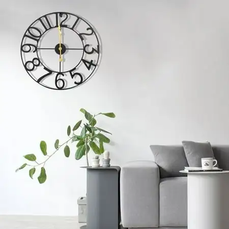 24 Metal Clock Wall Clock Large Cut Out Farmhouse Decorative Indoor Outdoor Iron Wall Clock Decor