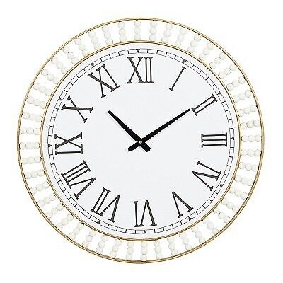 24"x24" Metal Wall Clock with Silent Mechanism, Roman Numerals - Olivia & May