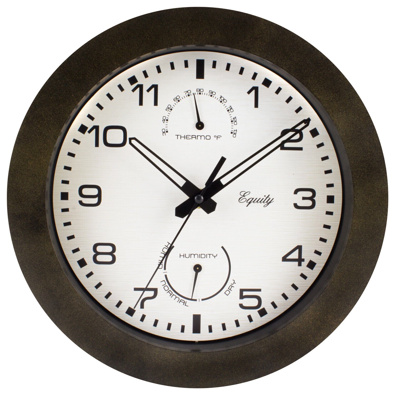 29005 Equity by La Crosse 10" Indoor/Outdoor Wall Clock with Temp & Humidity