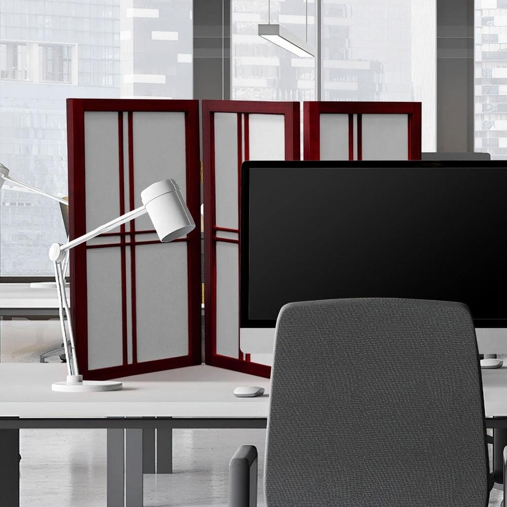 2 ft. Short Desktop Double Cross Shoji Screen - Rosewood - 3...
