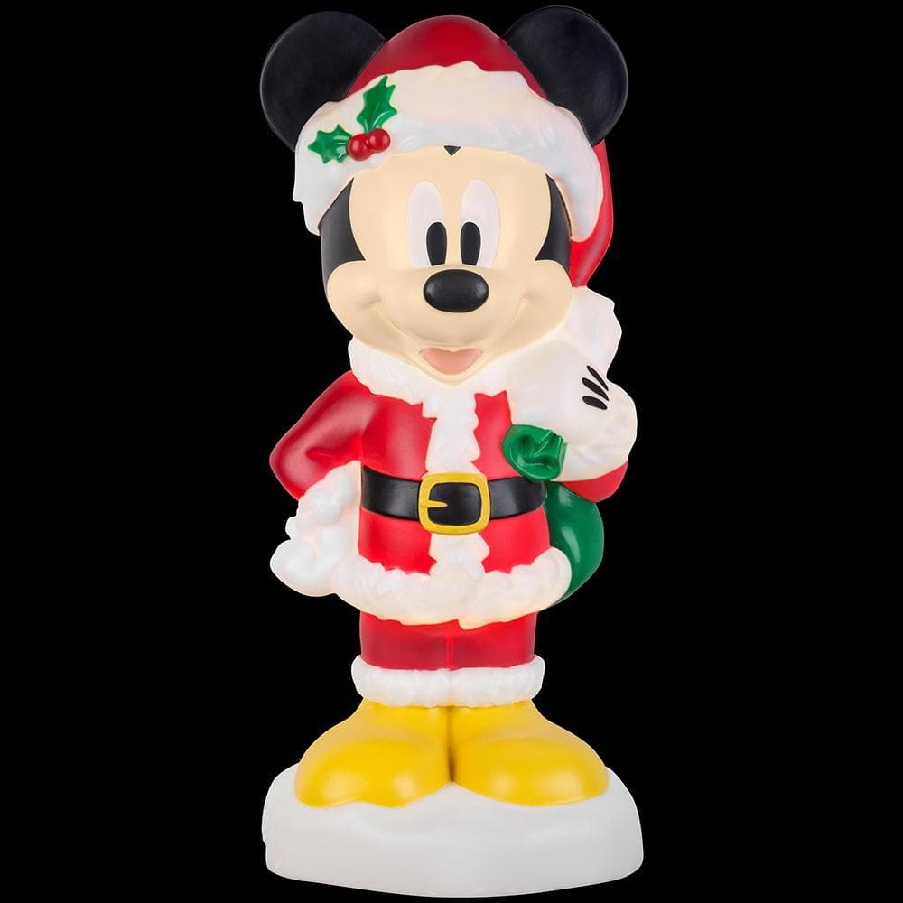 2 ft. Tall White Lighted Christmas Outdoor Decor-Mickey with Gifts-Disney