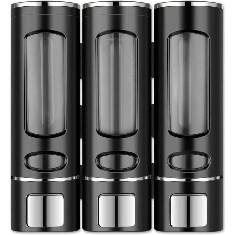 3-in-1 Shower soap Dispenser, Shampoo and Conditioner Dispenser, soap Separator Bathroom, Black