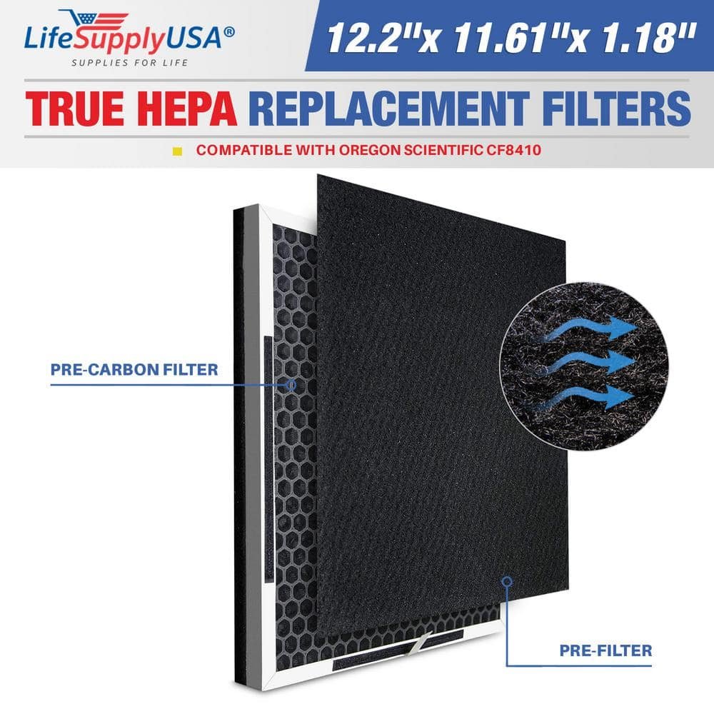 3-in-1 True HEPA Air Cleaner Replacement Filter plus Pre-Filter plus CarbonFilter Compatible...