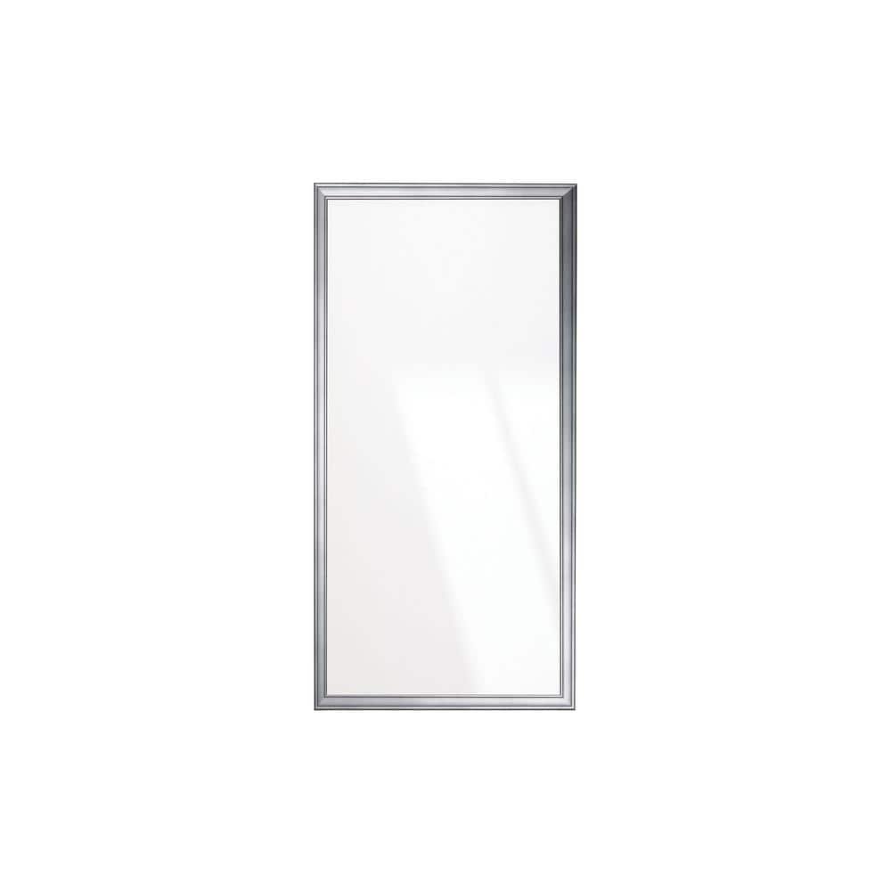 30 in. W x 58 in. H Cool Silver Slim Wall Mirror