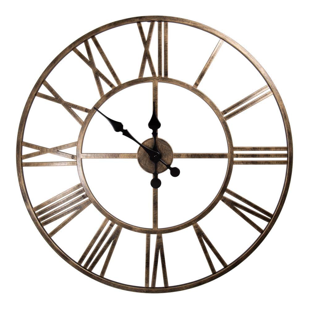 30 in. x 30 in. Gold Kiera Grace Round Jodie Decorative Plastic...