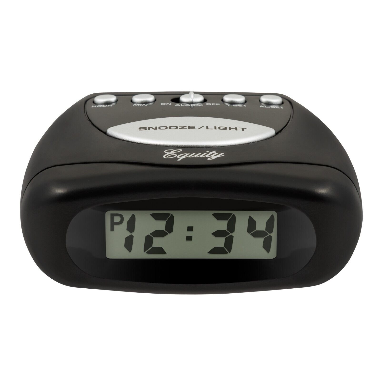 31003 Equity by La Crosse Digital Alarm Clock Black Case with LCD Display