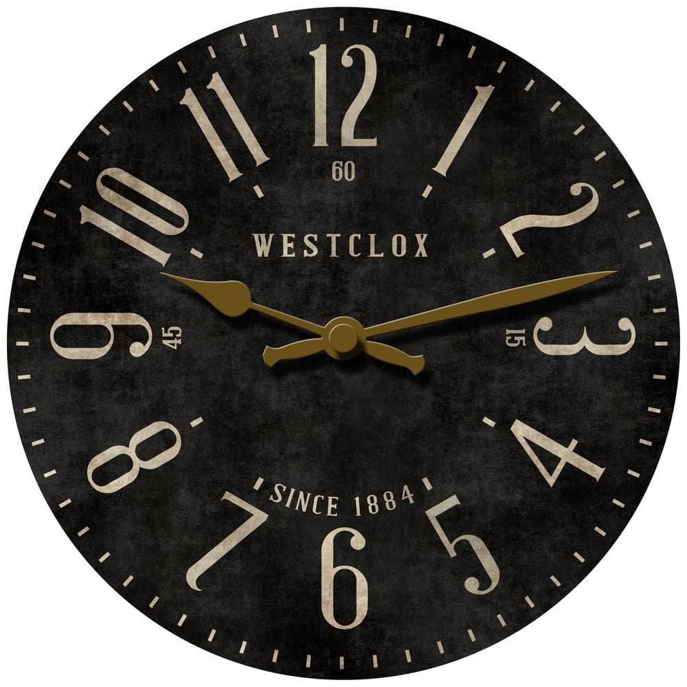 33363- Vintage Analog Black MDF Quartz Accurate 15.5" Wall Clock