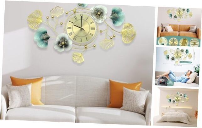 33 Inch Large Wall Clock,Wall Clocks for Living Room, Creative Metal Roman