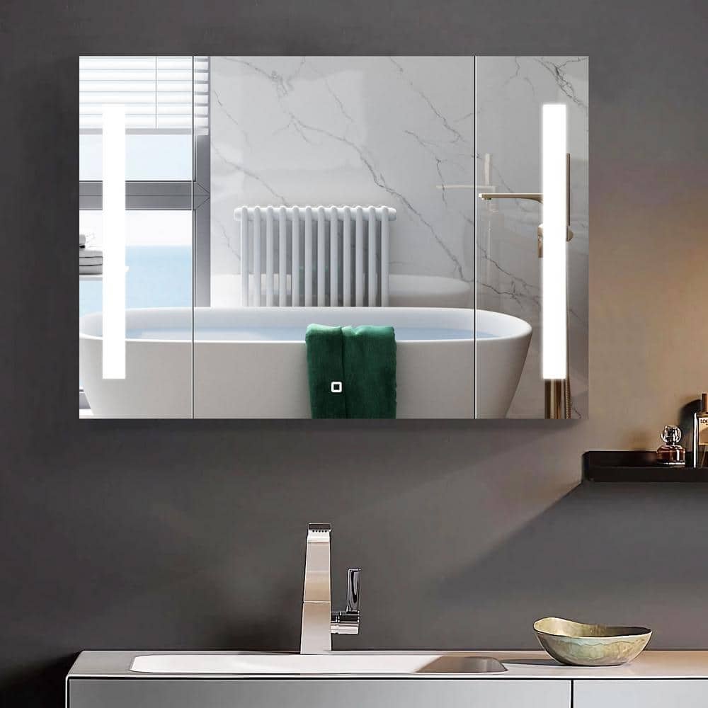 36 in. W x 26 in. H Rectangular Frameless High Quality Wall...