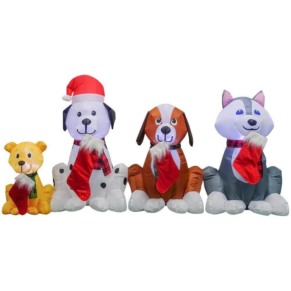 3.74 ft. H x 7.5 ft. W Inflatable Puppy Pals with Stockings