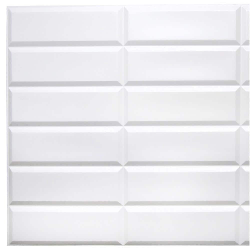 3D Falkirk Retro III 38 in. x 19 in. Stacked White Faux...